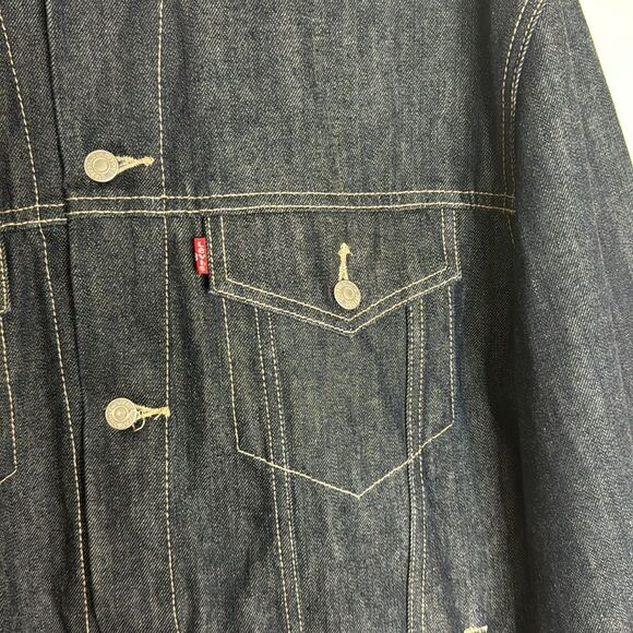 Levis Mens Denim Trucker Jacket Collared Buttondown Outerwear Coat size 2XL - Picture 4 of 11